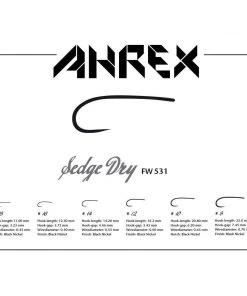 Ahrex Hooks Ahrex FW531 Barbless Freshwater Sedge Dry Fly Hook
