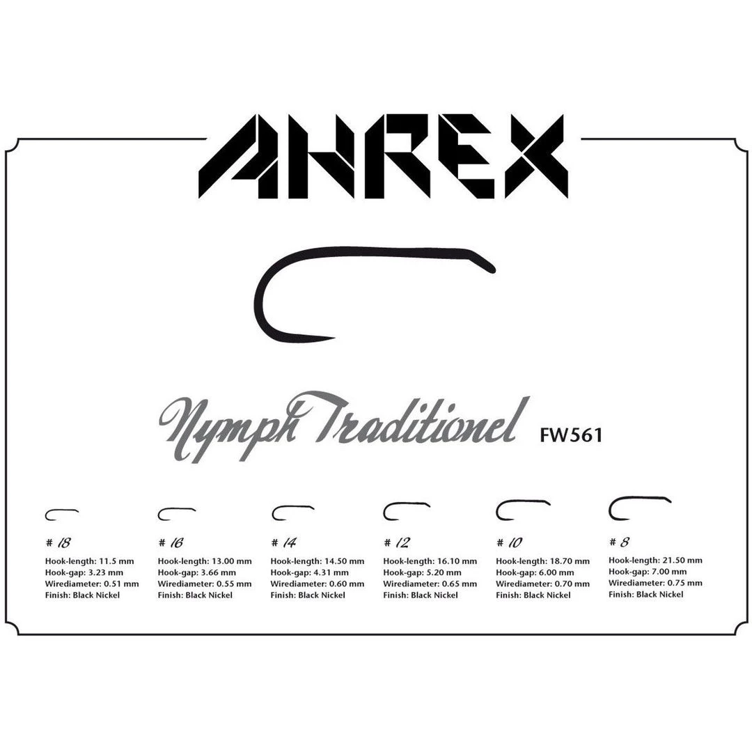 Ahrex FW561 Barbless Freshwater Traditional Nymph Hook