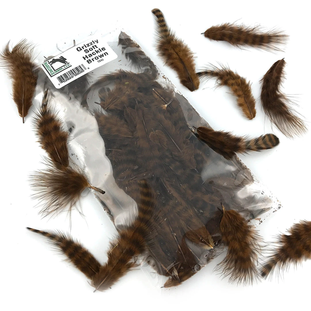 Hareline Fly Tying Materials Grizzly Soft Hackle