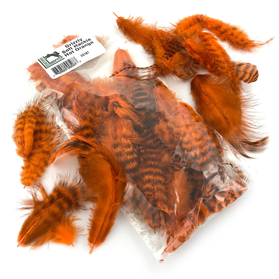Hareline Fly Tying Materials Grizzly Soft Hackle