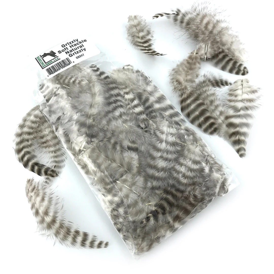 Hareline Fly Tying Materials Grizzly Soft Hackle