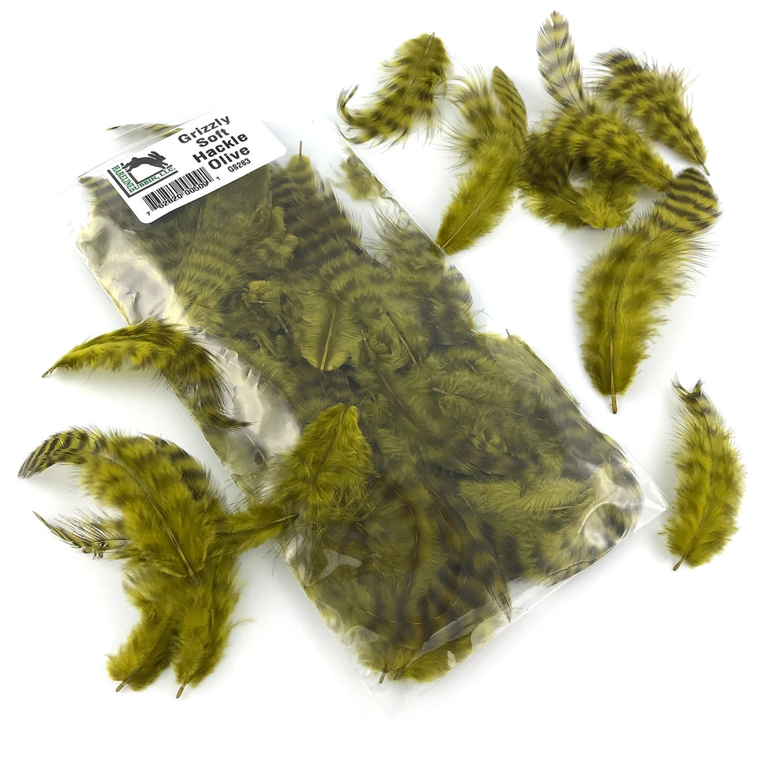 Hareline Fly Tying Materials Grizzly Soft Hackle
