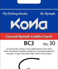 Kona BC3 Curved Nymph Caddis Czech Barbless Hook
