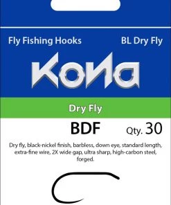 Kona BDF Barbless Dry Fly Hook Hooks